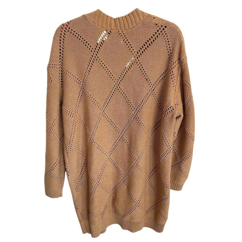 Sonoma Women's Beige Pointelle Duster Cardigan Sweater Size L - Picture 3 of 8